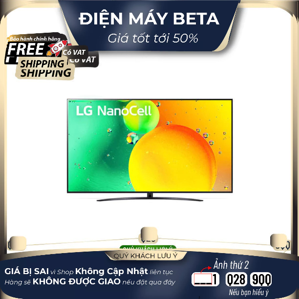 Smart Tivi NanoCell LG 4K 75 inch 75NANO76SQA Mới 100%