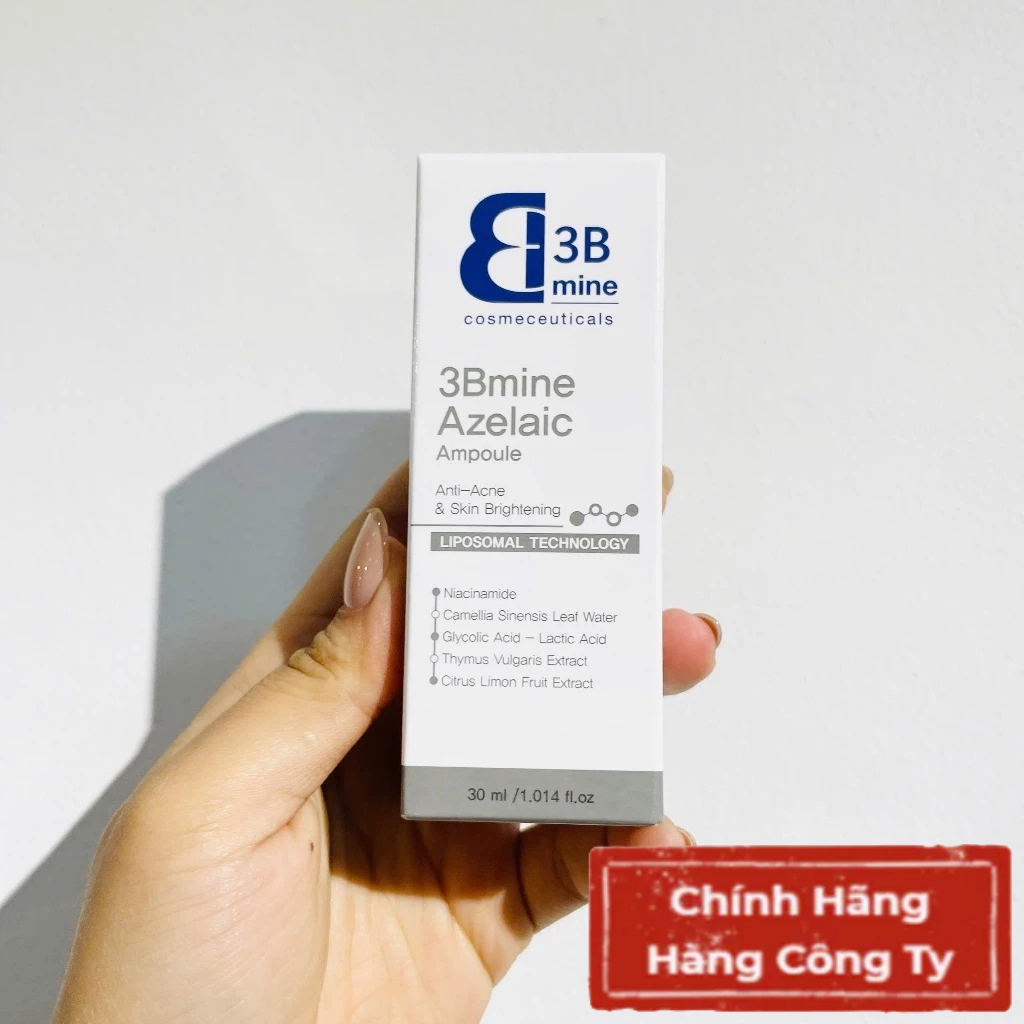 [hàng cty] 3Bmine Azelaic Ampoule (30ml) – Tinh Chất Azelaic, Giảm Thâm Mụn, Hỗ Trợ Giảm Mụn, Se Khí