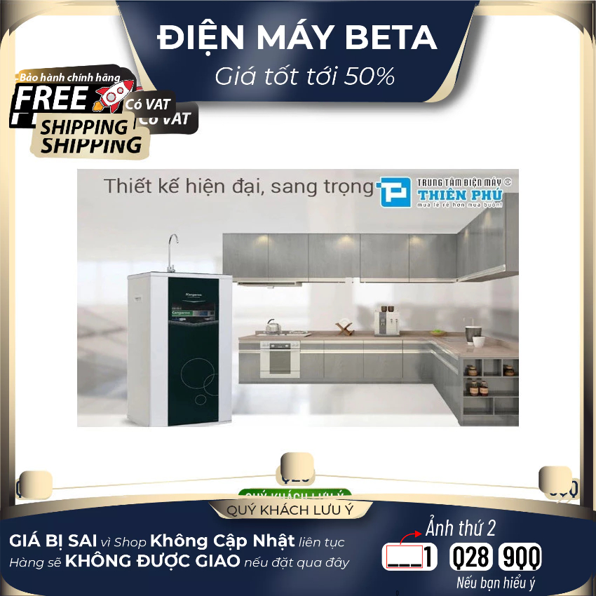 Giảm 40% Máy lọc nước RO 7 lõi KG07G4 vỏ tủ VTU màu xanh Mới 100%