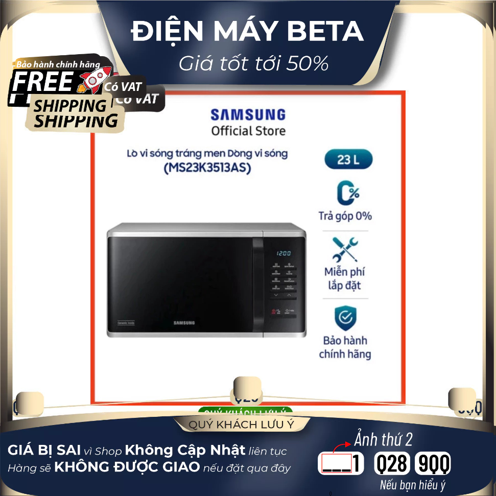 Lò vi sóng Samsung MS23K3513AS 23L 800W -  sale kịch sàn  - DMK