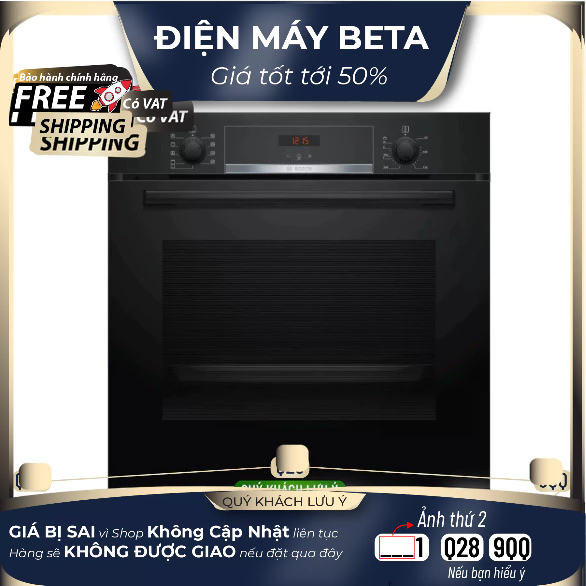 HBS534BB0B Lò Nướng Âm Tủ BOSCH HBS534BB0B SERIES 4, Lò Nướng Bosch Seri 4, Nhập Đức, BH 36 Tháng