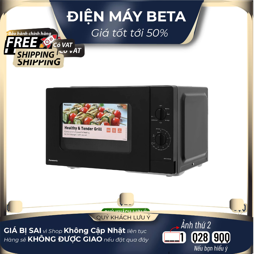 [Mã INBAU300 giảm 10% đơn 250K] Lò vi sóng có nướng Panasonic NN-GM34NBYUE 24 lít - Hàng Chính Hãng 