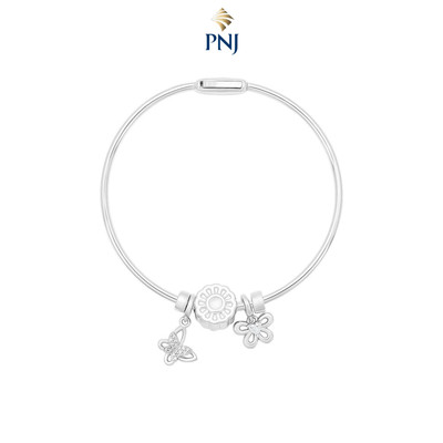 Vòng tay Bạc đính đá PNJSilver bướm và hoa XMXMW060039