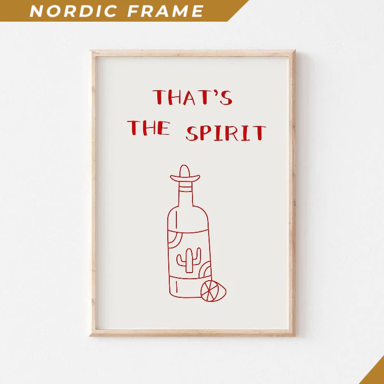 Tranh treo tường, That_s the Spirit Bar Cart Art Print, Vintage Tequila Poster, Bar Cart Wall Art, T