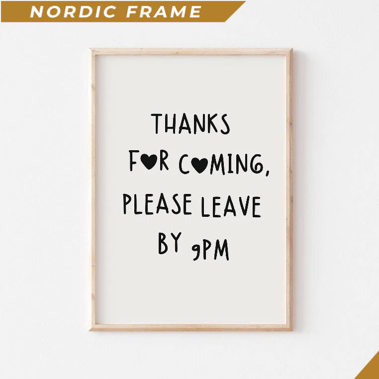 Tranh treo tường, Thanks for Coming Please Leave by 9 pm Print, Trendy Living Room Decor, Vintage Ae