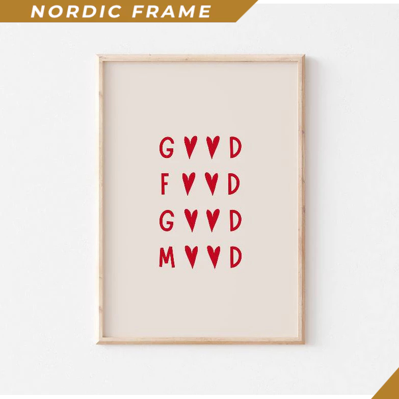 Tranh treo tường, Good Food Good Mood Print, Aesthetic Kitchen Decor, Cute Cooking Art, Kitchen Wall