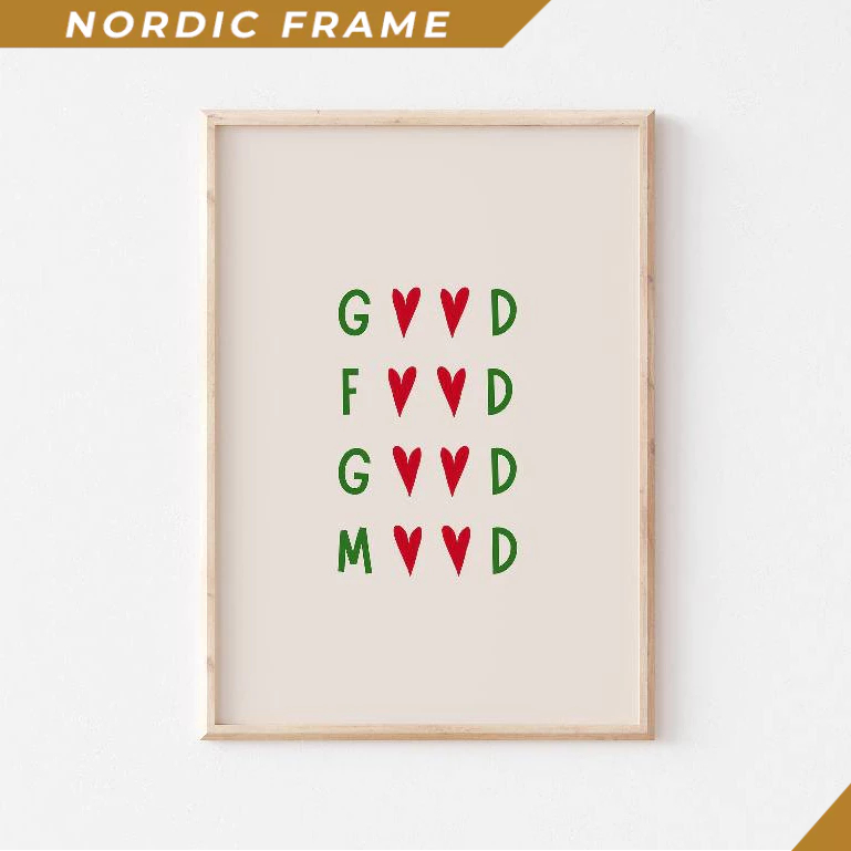 Tranh treo tường, Funny Kitchen Poster, Good Food Good Mood Print, Hand Drawn Aesthetic Kitchen Deco