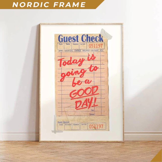 Tranh treo tường, Guest Check Art Print, Trendy Kitchen Wall Art, Dorm Art Print, Guest Check Wall A