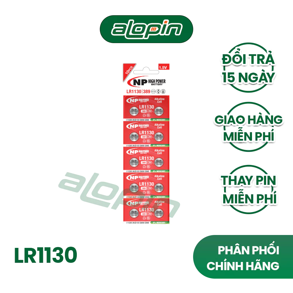 Pin National Power Alkaline LR1130 (AG10 / LR54) - Chính Hãng