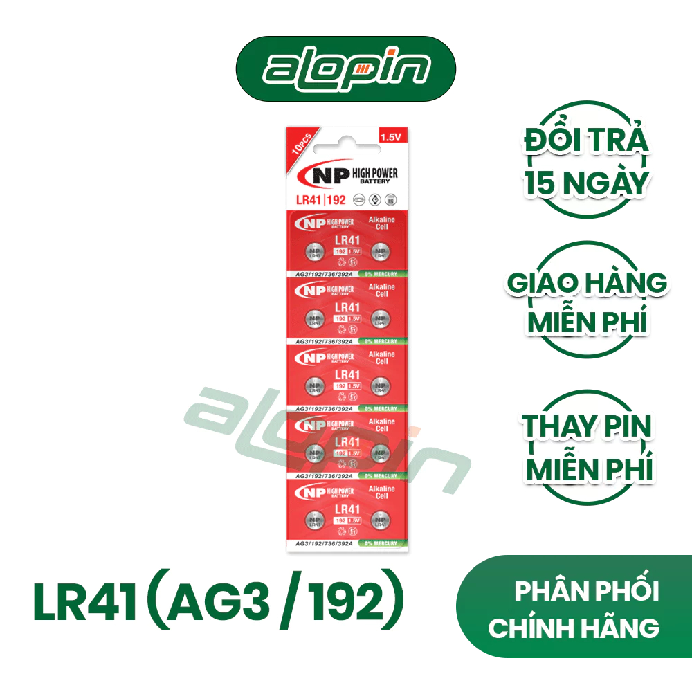 Pin National Power Alkaline LR41 (AG3 / 192) - Chính Hãng