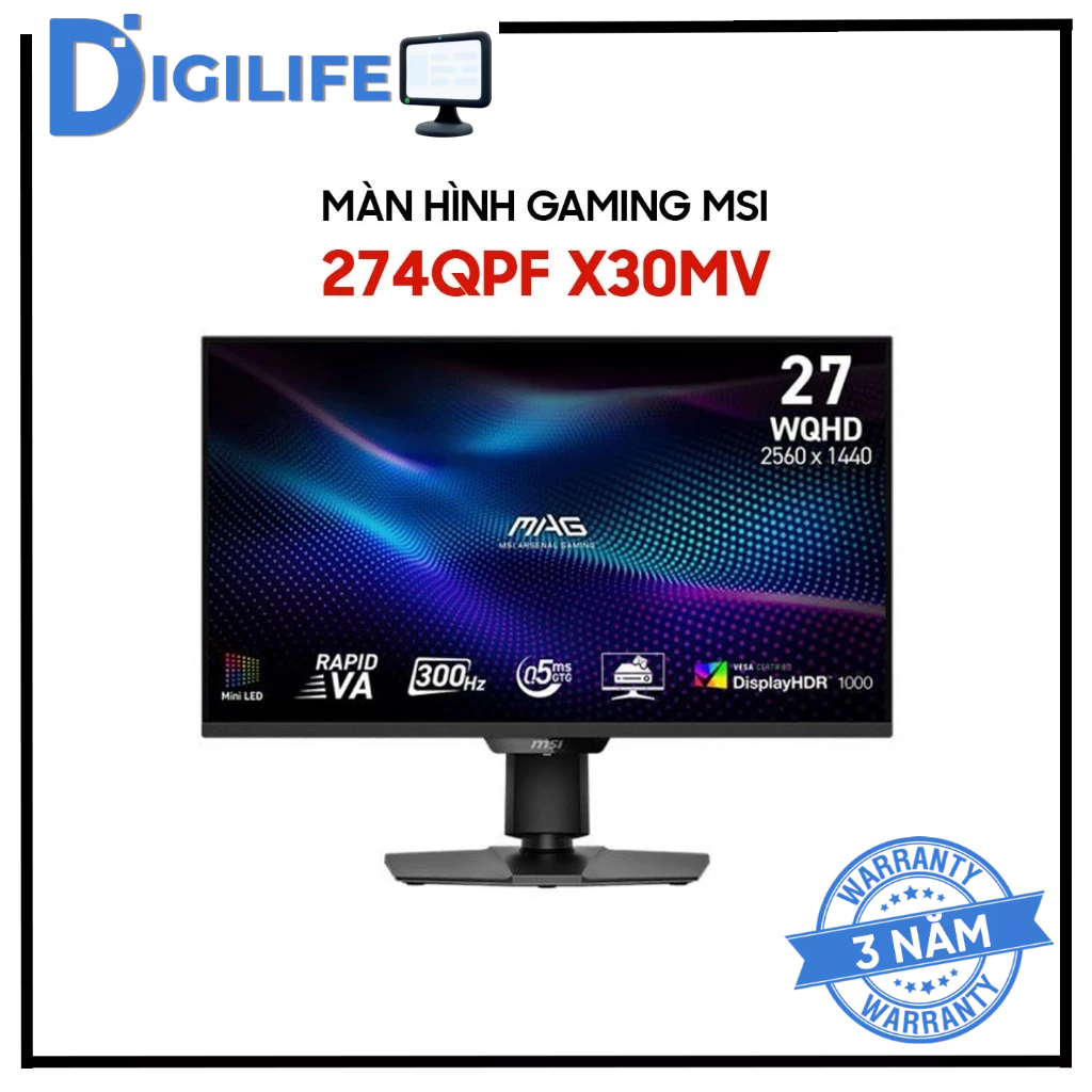Màn hình Gaming MSI MAG 274QPF X30MV 27 inch Rapid VA QHD 300Hz 0.5ms