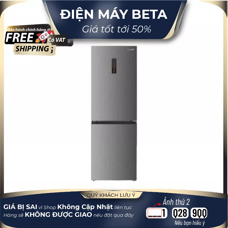 SJ-BF330V-SL - Tủ lạnh Sharp Inverter 323 lít SJ-BF330V-SL - BẢO HÀNH CHÍNH HÃNG - MIỄN PHÍ GIAO HCM