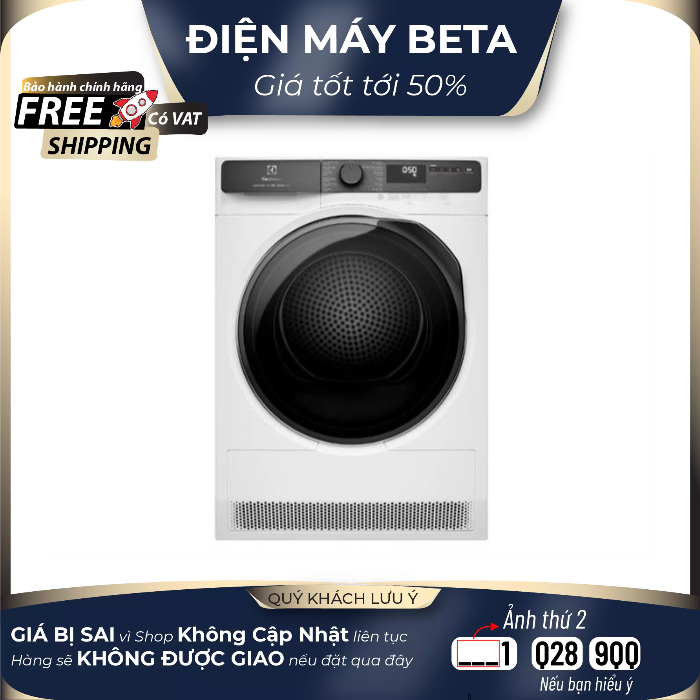 EDH803J5WC Máy sấy bơm nhiệt Electrolux UltimateCare 8 kg EDH803J5WC [GIAO LẮP MIỄN PHÍ HCM]
