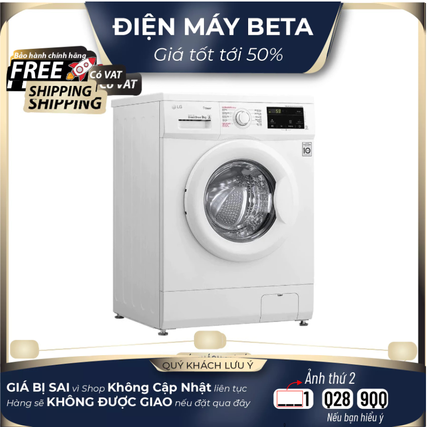 Máy giặt lồng ngang LG Inverter 9Kg FM1209S6W DMK
