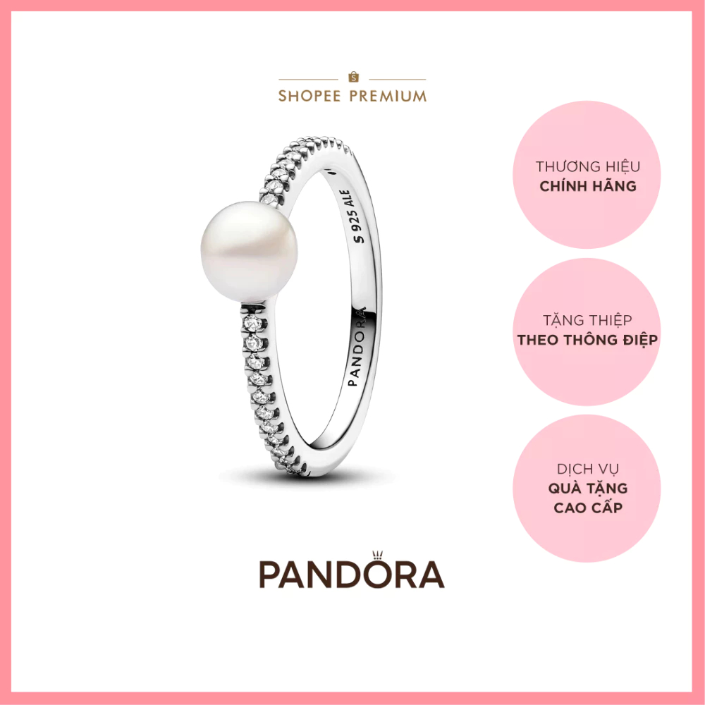 [CHÍNH HÃNG]Nhẫn Bạc Pandora Timeless Đính Ngọc Trai