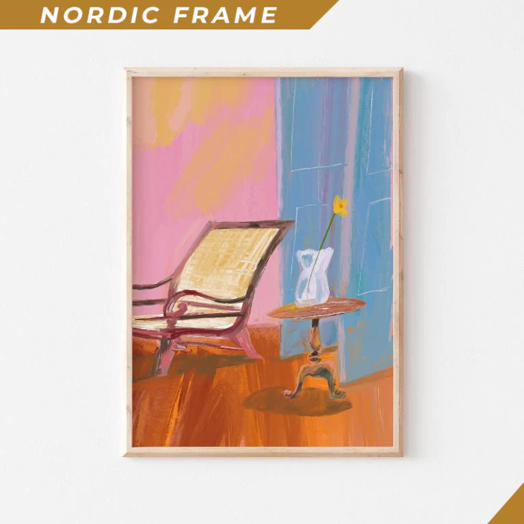 Tranh treo tường, Cozy Corner Art Print Colorful Reading Nook (Digital Download) 1