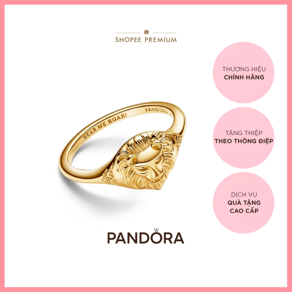 [CHÍNH HÃNG]Nhẫn Pandora Game Of Thrones Mạ vàng 14k Biểu Tượng Sư Tử Lannister