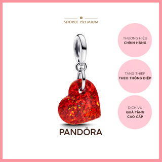 Charm Bạc Treo Pandora Trái Tim Đá Opal Đỏ - Nốt Nhấn Tình Yêu