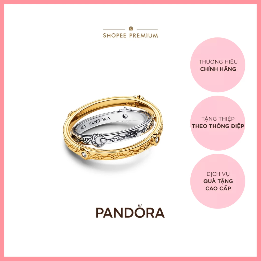 [CHÍNH HÃNG]Nhẫn Mạ Vàng 14k Game Of Thrones x Pandora - Vũ Trụ Westeros Xoay Chuyển