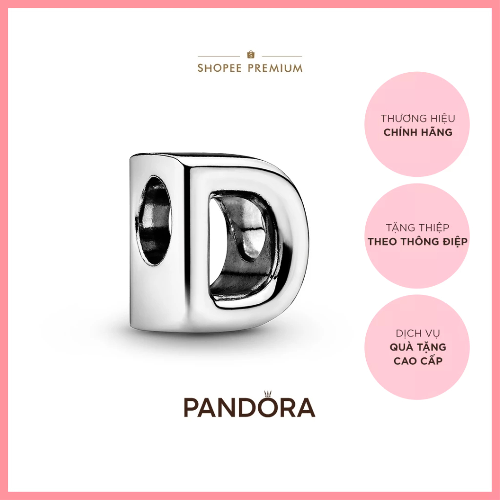 [CHÍNH HÃNG]Charm Pandora Moments Bạc Chữ D