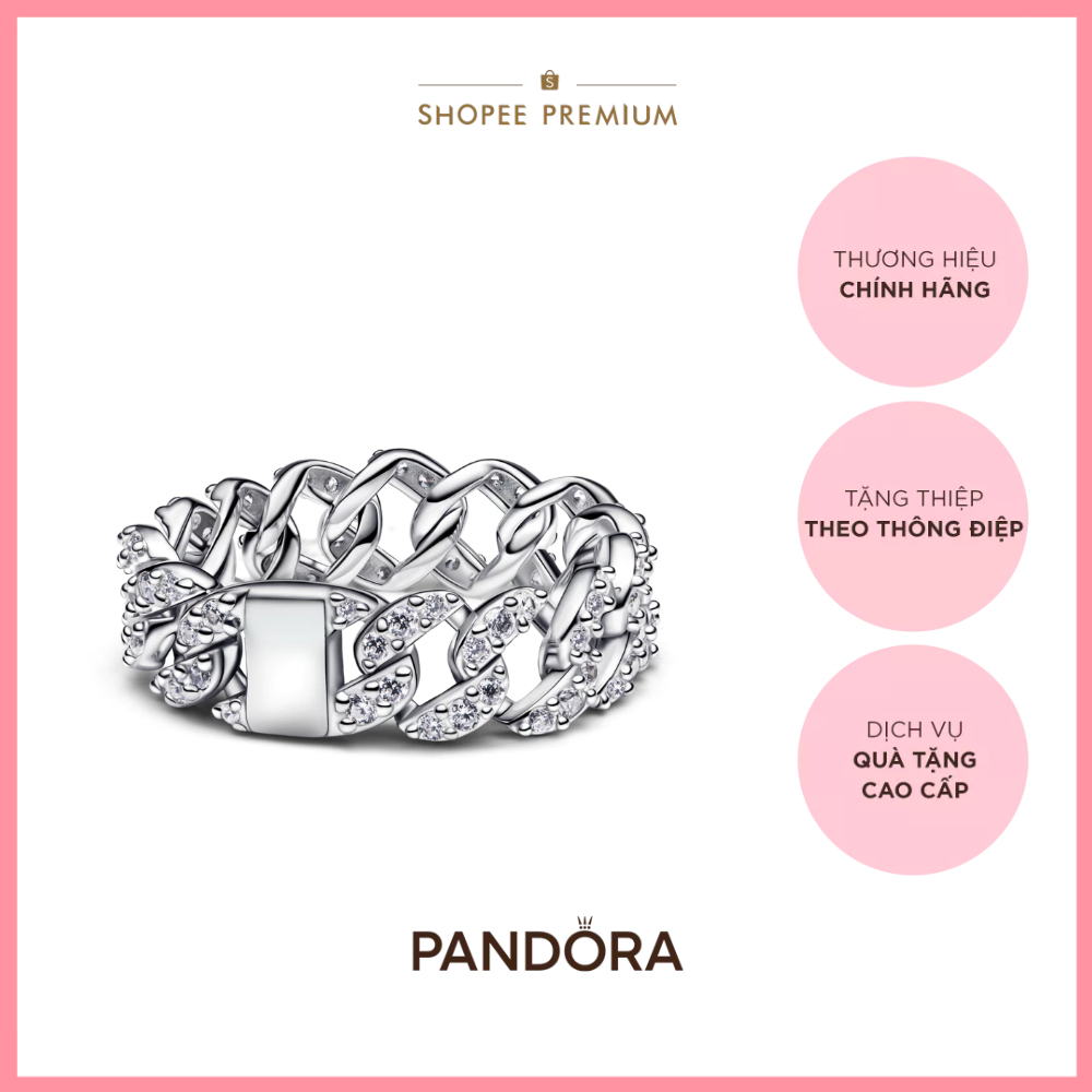 [CHÍNH HÃNG]Nhẫn Bạc Pandora Timeless Kiểu Cuban