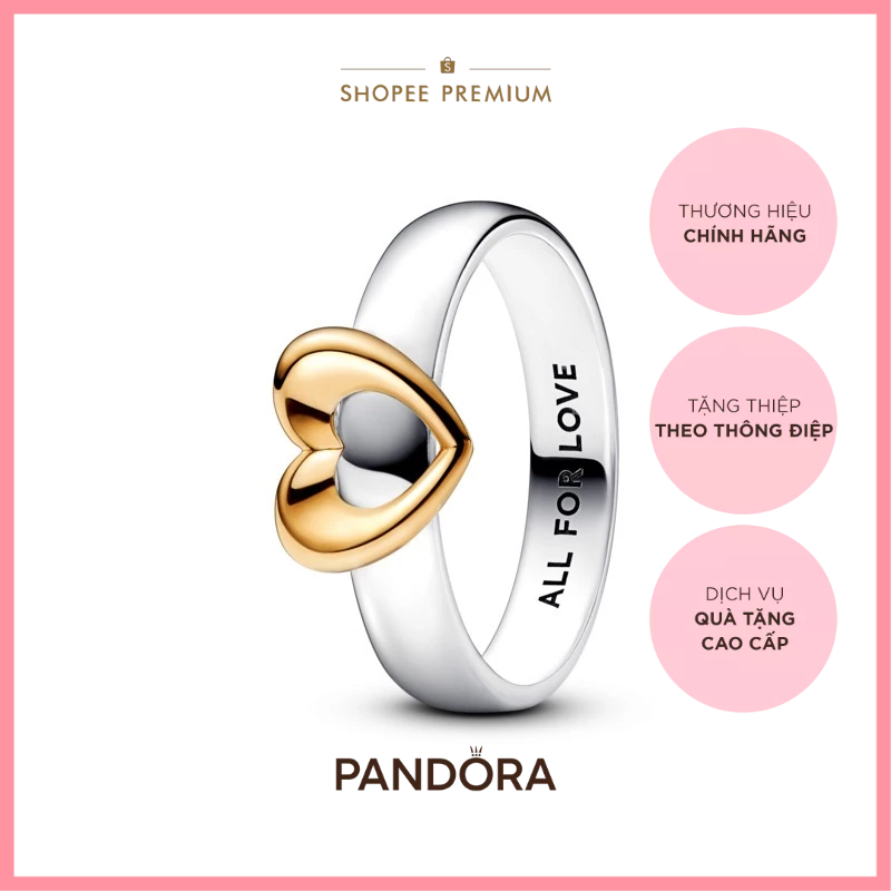 [CHÍNH HÃNG]Nhẫn Pandora Moments Mạ Vàng 14k Mặt Trái Tim