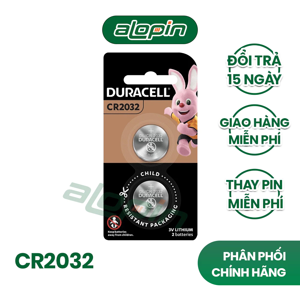 Pin Duracell CR2032 Lithium 3V (Vỉ 2 Viên) - Chính Hãng