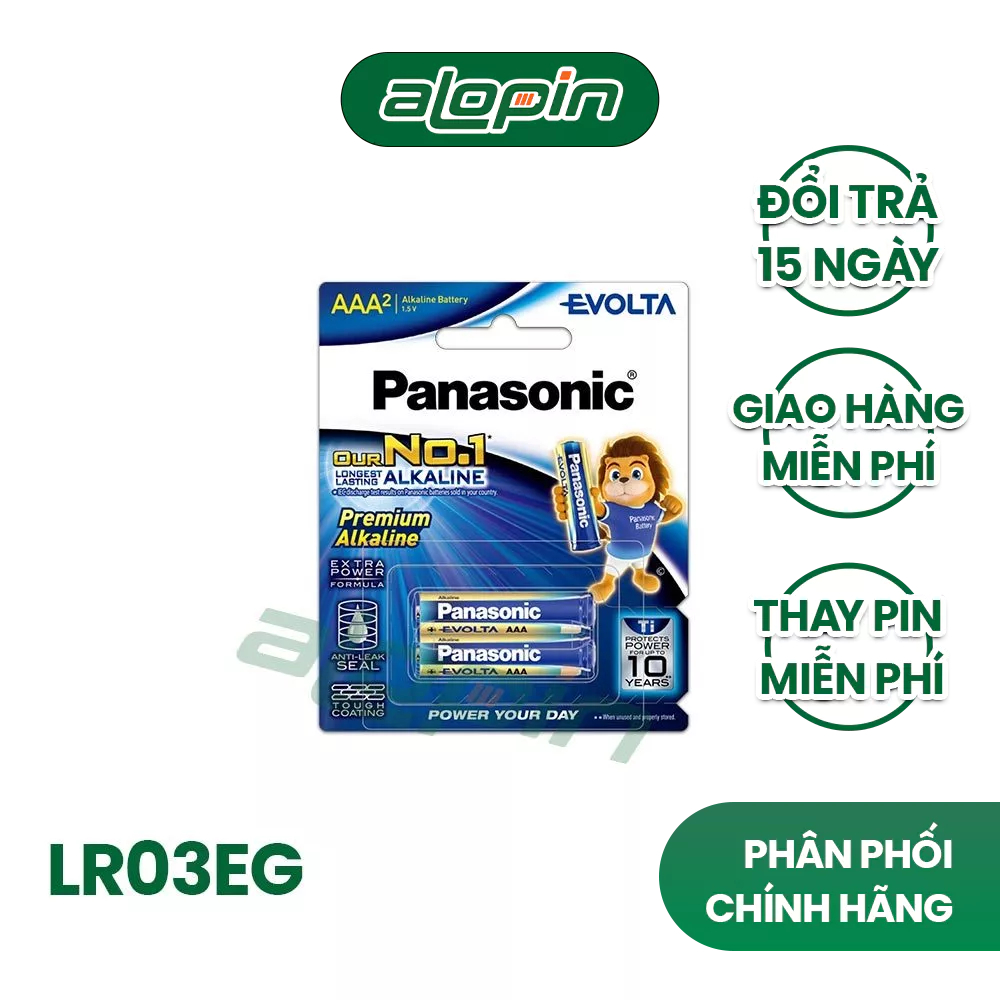 Pin Panasonic Evolta Premium Alkaline AAA / LR03EG 1.5V (Vỉ 2 Viên) - Chính Hãng