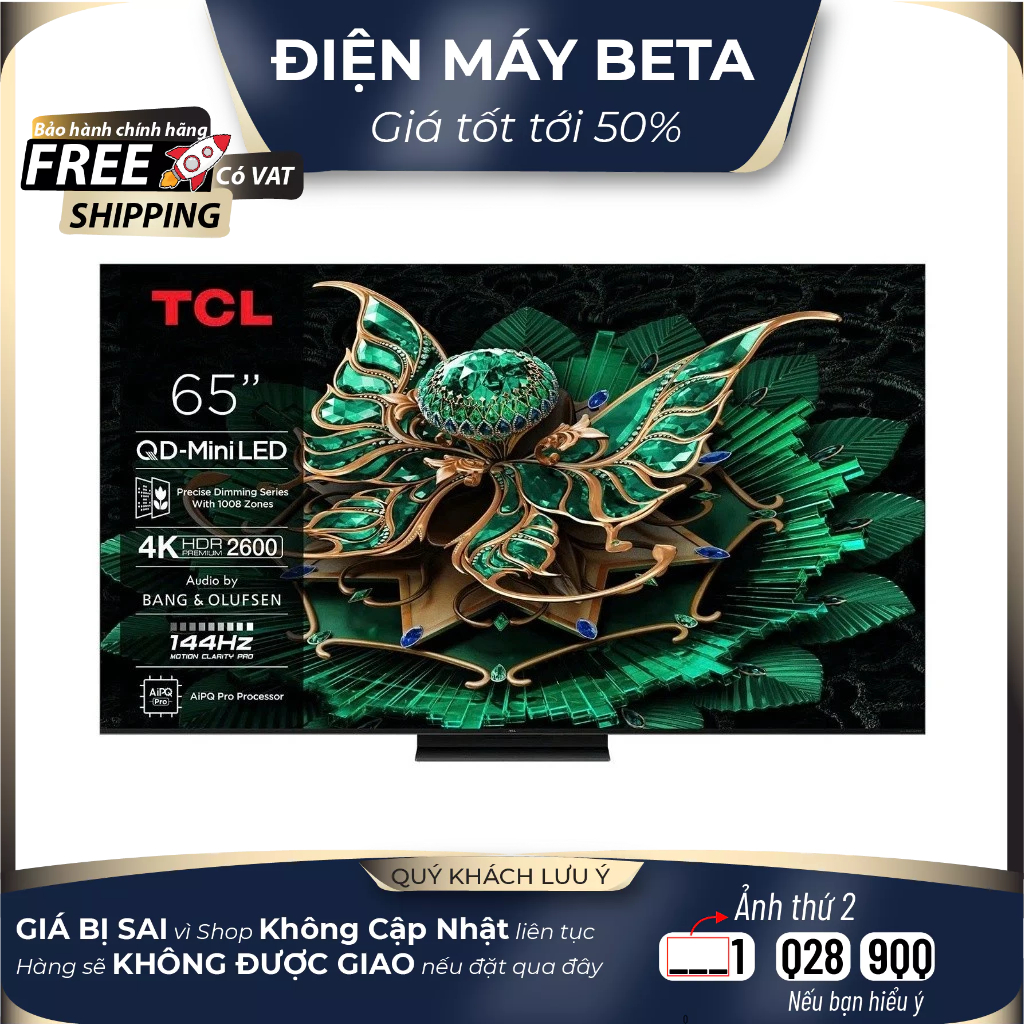 Google Tivi QD-Mini LED TCL AI 4K 65 inch 65C7K 2025