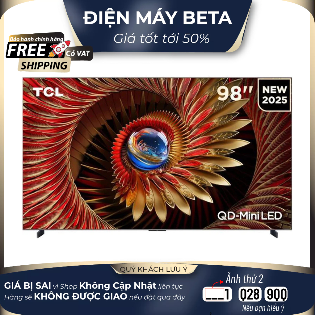 85C8K Google Tivi QD-Mini LED TCL AI 4K 85 inch 85C8K mẫu mới 2025