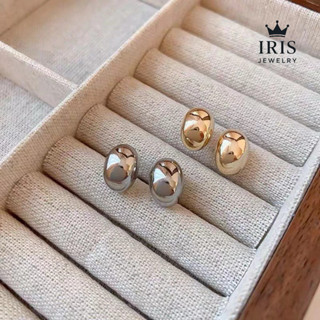 Khuyên Tai Trơn Bản Nhỏ Oval Hạt Đậu – Cực Xinh, Phong Cách Tối Giản Hàn Quốc / IRIS JEWELRY