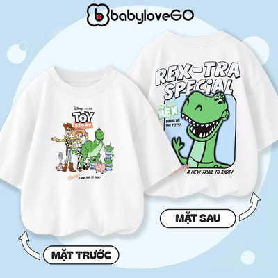 Áo bé trai tay lỡ form rộng BabyloveGO áo thun Premium Cotton 100% thoáng mát thấm hút mồ hôi