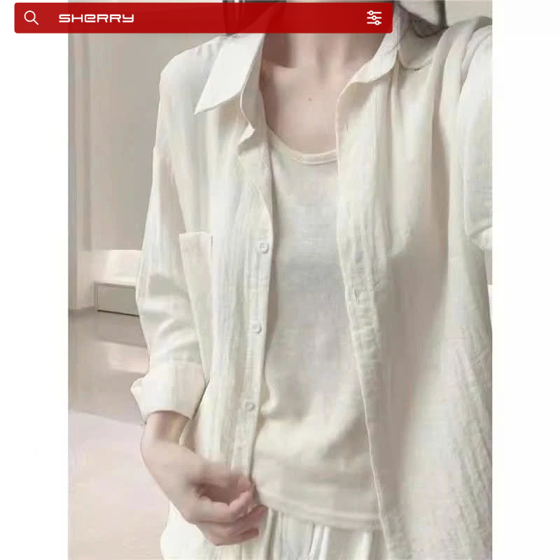 Áo sơ mi kiểu nữ Lena form rộng, áo sơ mi dài tay mỏng nhẹ khoác ngoài màu trơn - S34