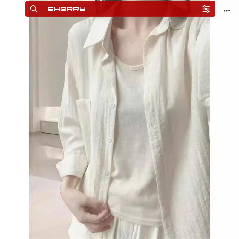 Áo sơ mi kiểu nữ Lena form rộng, áo sơ mi dài tay mỏng nhẹ khoác ngoài màu trơn - S34