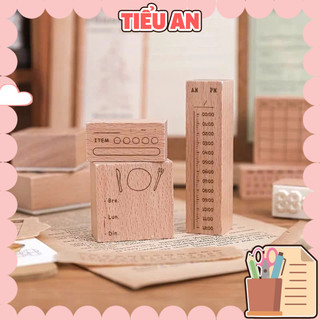 Con dấu gỗ làm sổ trang trí planner kiểu dáng note
