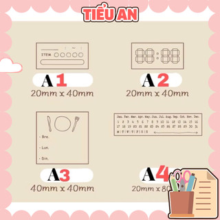 Con dấu gỗ làm sổ trang trí planner kiểu dáng note