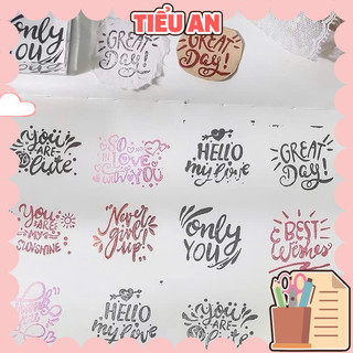 Con dấu gỗ làm sổ trang trí planner kiểu dáng note