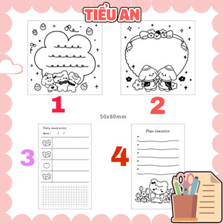 Con dấu gỗ làm sổ trang trí planner kiểu dáng note