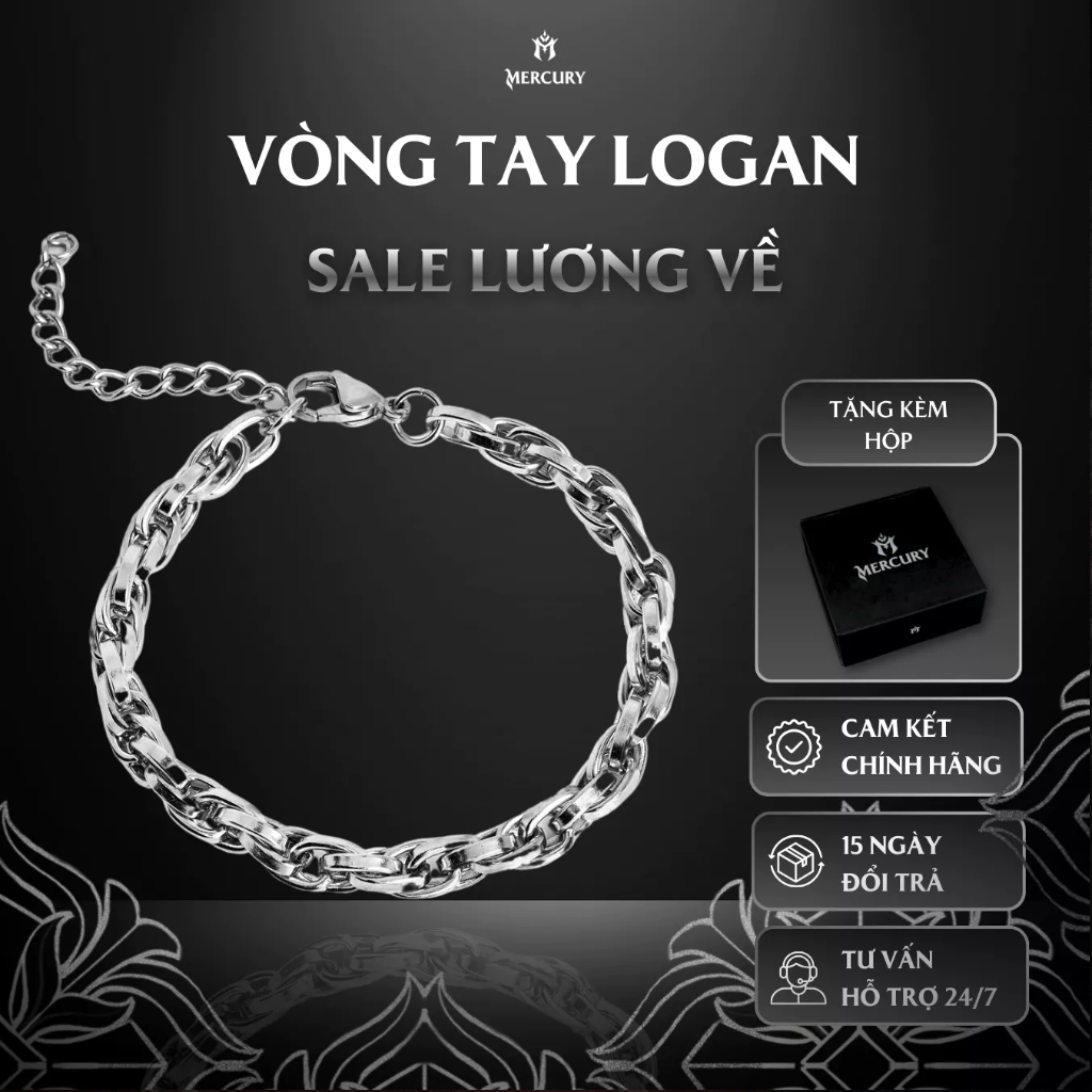 Vòng tay nam/nữ Mercury Logan - Trang sức, Phụ kiện thời trang Unisex - Thiết kế Basic, cá tính