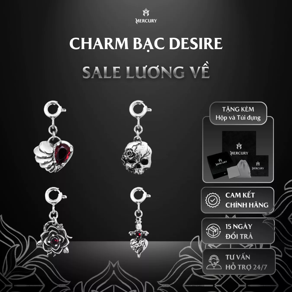 Charm Bạc 925 Mercury The Desire - Phụ kiện trang sức, vòng đeo tay - Mercury collab Tranh Nguyenn