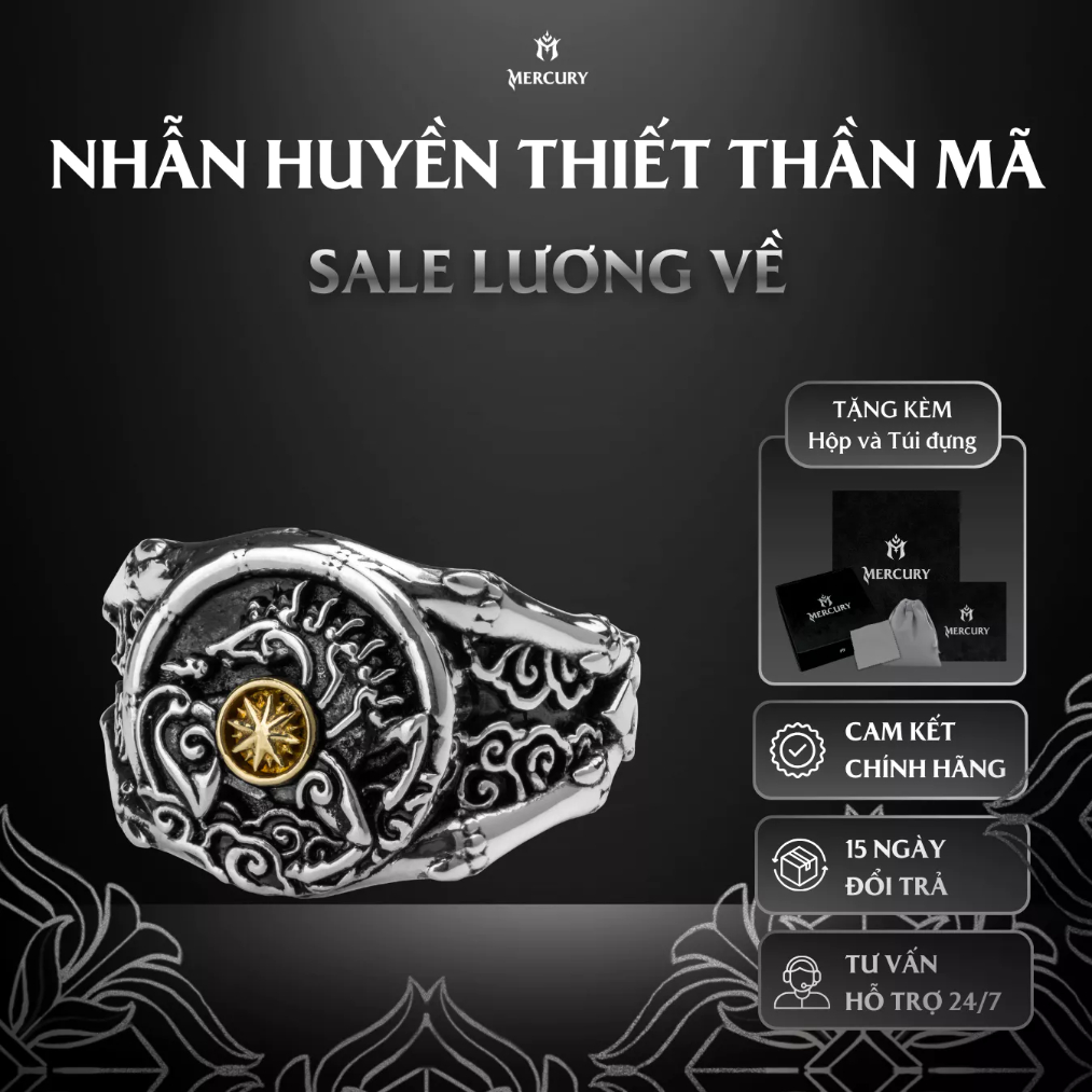 Nhẫn Bạc 925 Mercury Huyền Thiết Thần Mã - Trang sức Bạc 925 cao cấp-Thiết kế độc quyền bởi Mercury