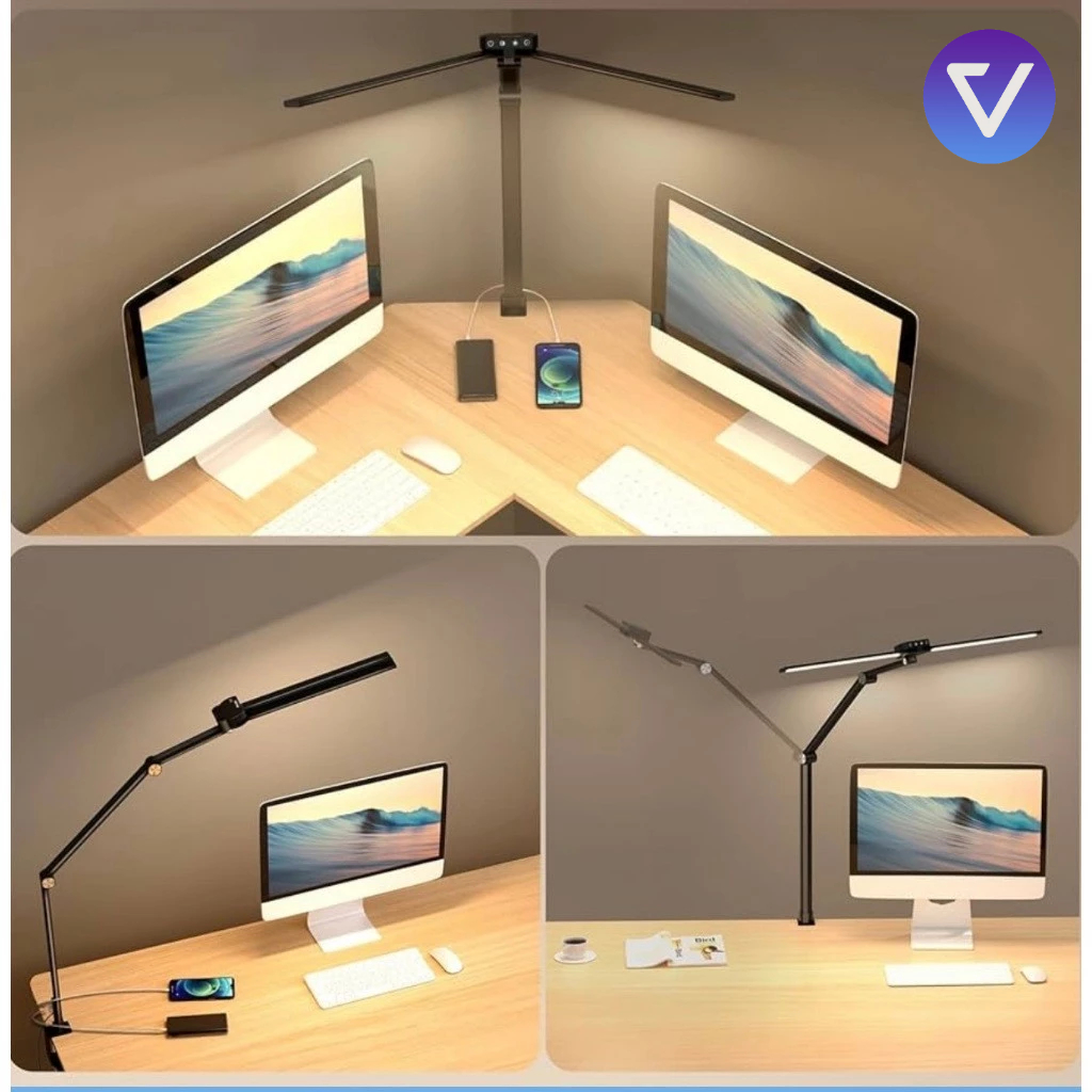 Đèn LED kẹp bàn Syrinx 2 đầu thông minh - (hàng Amaz0n)