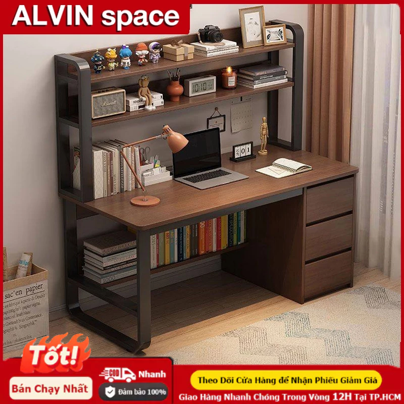 ALVIN Bàn làm việc với tủ chống ẩm và chống gỉ có các ngăn chứa đồ riêng biệt tiết kiệm không gian