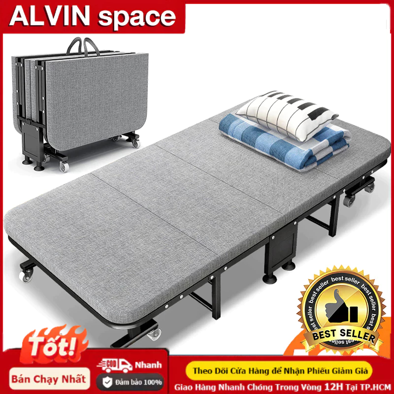 ALVIN Giường Gấp Gọn giường gấp gọn văn phòng,giường xếp văn phòng với bánh xe