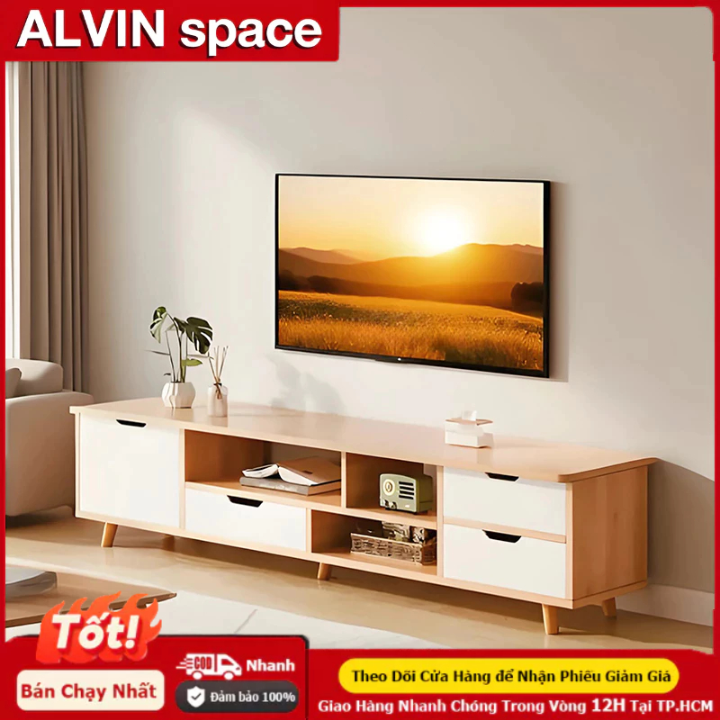 ALVIN kệ tivi kệ tivi phòng khách Chất Liệu Gỗ MDF-Phong Cách Hiện Đại Có Nhiều Ngăn Tủ Để Bền bỉ