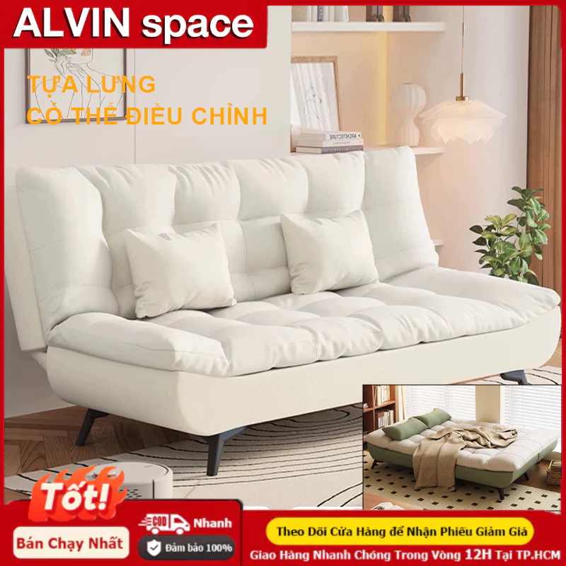 ALVIN Ghế Sofa Giường 3in1 120-180cm Phong Cách Kem Gấp Gọn Nhà Thuê & Căn Hộ 2025