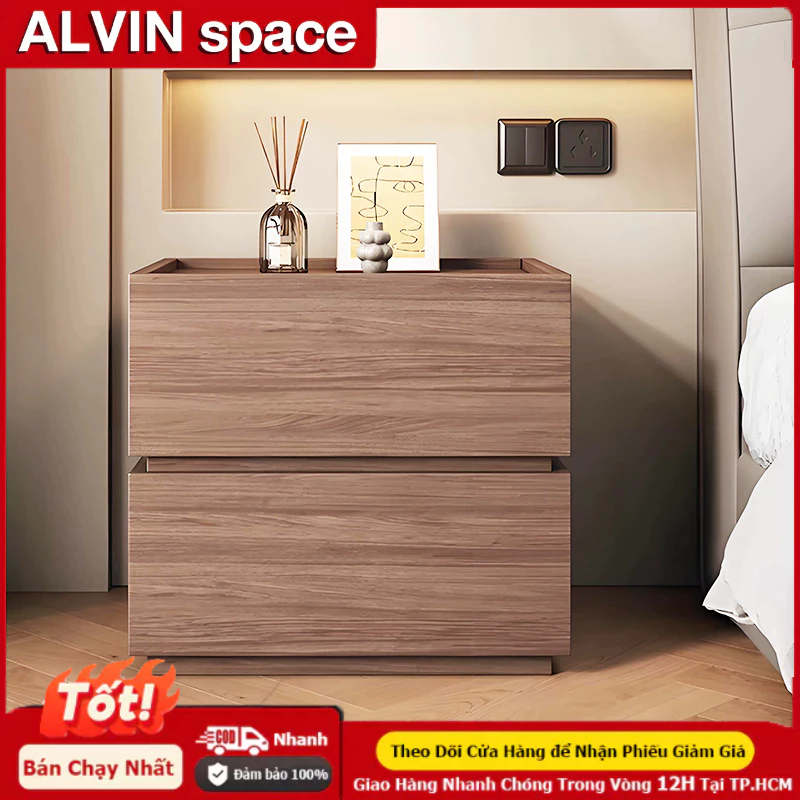 ALVIN Tủ Đầu Giường Có Ngăn Khoá - Để Đầu Giường Nhiều Kiểu Dáng Sang Trọng Chất Liệu Gỗ MDF Cao Cấp