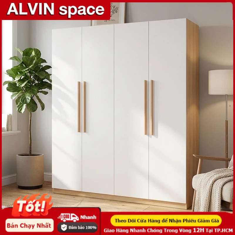 ALVIN Tủ quần áo gỗ thân thiện với môi trường chống ẩm và chống nấm mốc