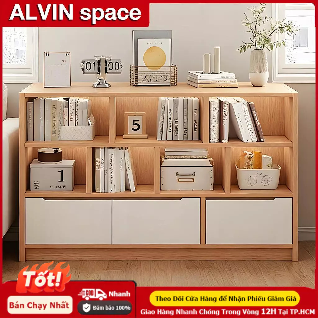 ALVIN Kệ để sách kệ gỗ Chống ẩm và chống nấm mốc với khả năng chịu tải cực mạnh | BigBuy360 - bigbuy360.vn