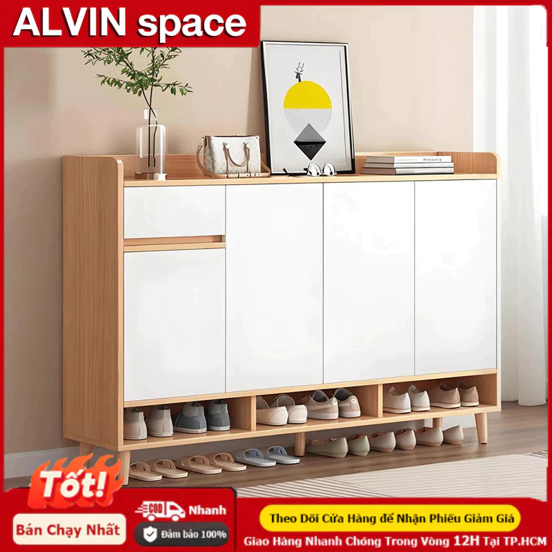ALVIN Tủ giày cửa gia đình sang trọng sức chứa lớn tủ cửa tích hợp tủ kệ giày trong nhà nhiều tầng
